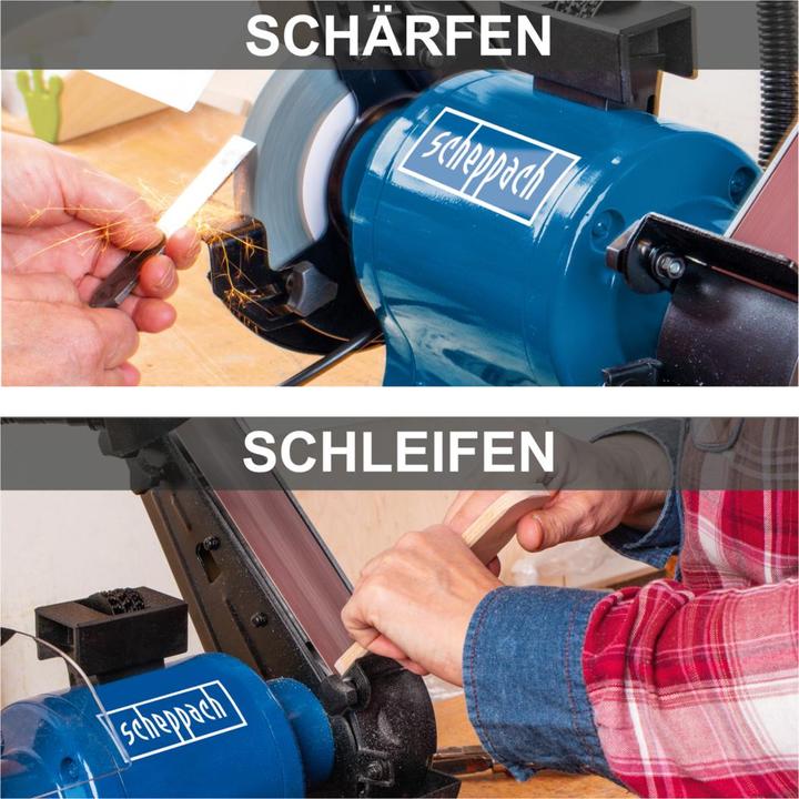 Actual product image Scheppach BGS700 Combination Grinder 230V 50Hz 250W (Belt sanders, 370 W)