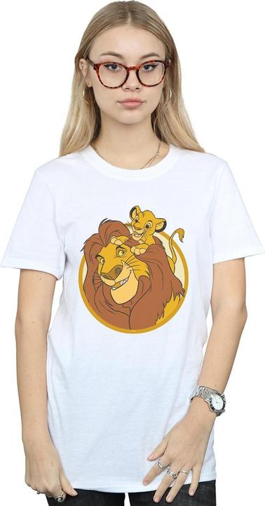 Actual product image Disney Womens/Ladies The Lion King Mufasa And Simba Cotton Boyfriend T-Shirt (L)