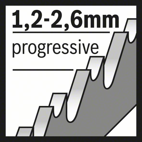 Image du produit Bosch Professional Zubehör Lame de scie sauteuse PRO Metal thick and thin T123XF, 100 mm, 100 pcs.