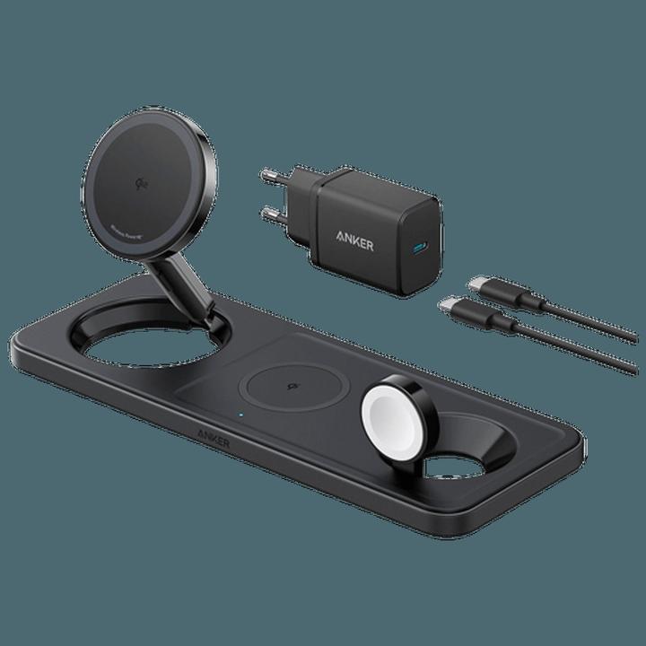 Produktbild Anker Stacja magnetyczna pozioma MagGo 15W 3-in-1 Czarna (25 W)