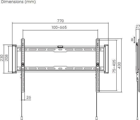 Produktbild Audioraq TV-Wandhalterung 37-80", Metall, schwarz (75 kg)