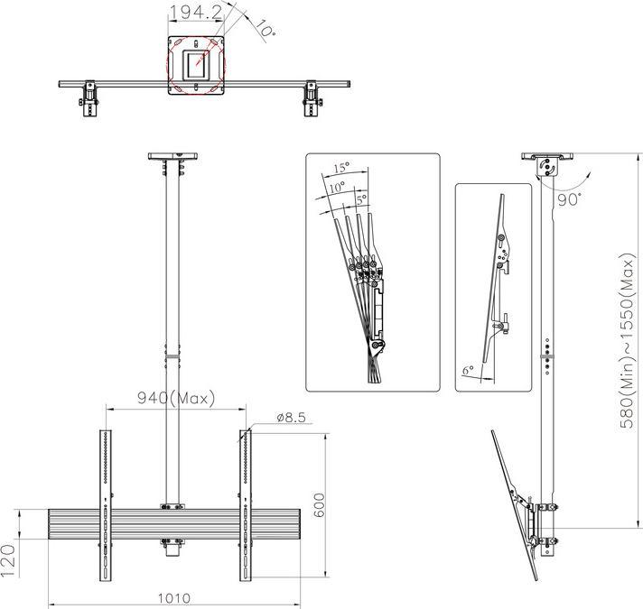 Actual product image Multibrackets M Ceiling Mount Pro MBC1UHD