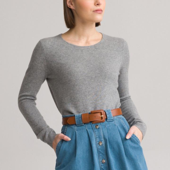 Actual product image Anne Weyburn Pure cashmere round neck jumper (W36/L38)