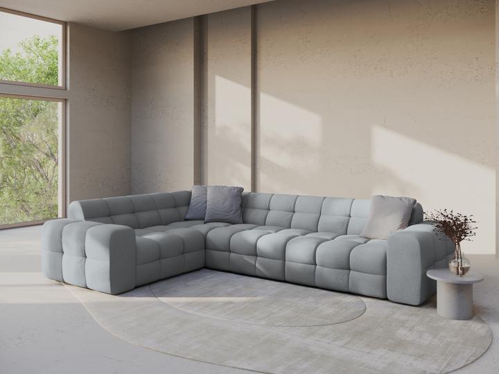 Actual product image Micadoni Velvet Left Corner Sofa, "Kendal", 6 Seats, 332x231x79Made in Europe (Corner sofa)