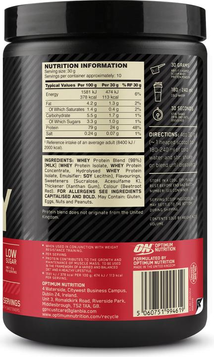 Image du produit Optimum Nutrition 100% Whey Gold Standard (300G) (Delicious Strawberry, 1 pcs, 300 g)