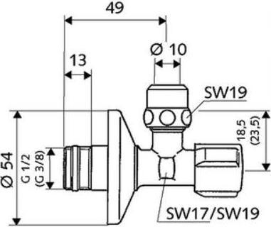 Produktbild Schell Angle valve, 1/2 " x 3/8 ", quick installation