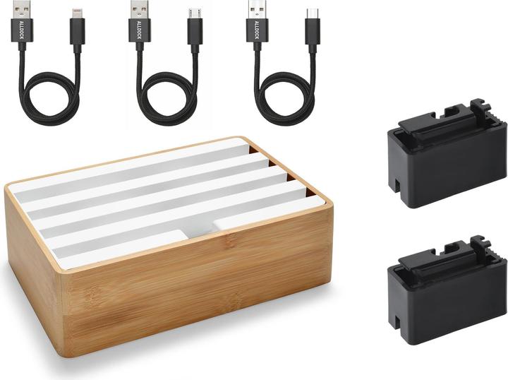 Image du produit Alldock Chargeur Set Medium blanc bambou blanc