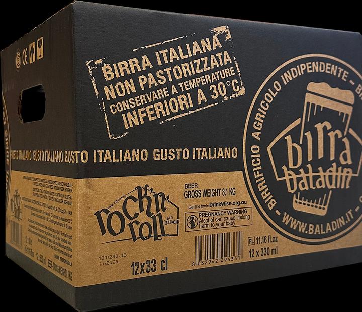 Actual product image Baladin Birra ROCK n' ROLL American Pale Ale with Pepper case / 7.5 % (12 x 33 cl)