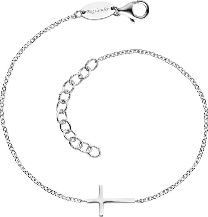 Engelsrufer Timeless silver bracelet with ERB-LILCROSS cross (17 cm, 925er Silber)