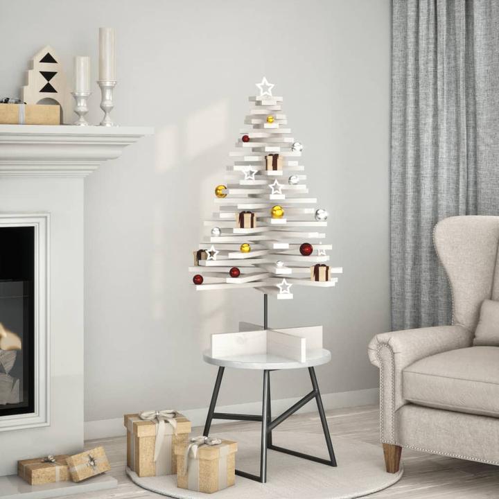 Image du produit VidaXL Arbre de Noël en bois Sapin de décoration en bois blanc 100cm Pin massif