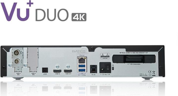 Produktbild Vu+ Duo 4K 1x DVB-S2X FBC Twin (4.10 GB, DVB-S2X, CI+-Schacht)