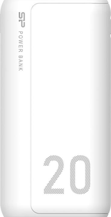 Actual product image Silicon Power GS15 Powerbank External battery 20000 mAh 2x USB 2.1A (SP20KMAPBKGS150W) Baltas (20000 mAh, 74 Wh)