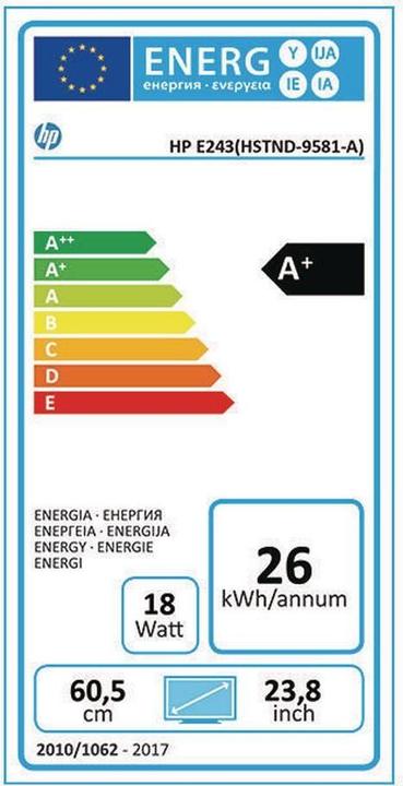 Label énergétique HP Elite E243 (1920 x 1080 pixels, 23.80")