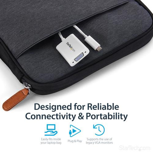 Produktbild StarTech USB-C To VGA Adapter - White (VGA, 1750 cm)