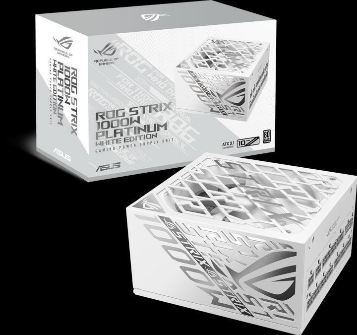 Image du produit ASUS ROG Strix 1000P White Gaming Netzteil, 80+ Platinum, Modular, 135 mm Lüfter (1000 W)
