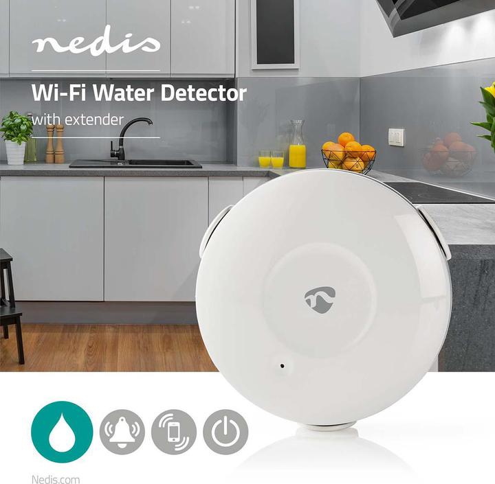 Actual product image Nedis WIFIDW10WT Water Detector Sensor & Alarm System Wired & Wireless
