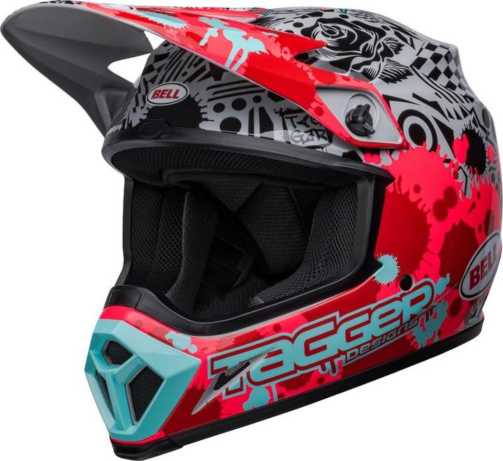 Bell MX-9 MIPS TAGGER SPLATTER MX-Helm rot-grau S (S)