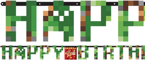 Amscan Banner Compleanno Minecraft