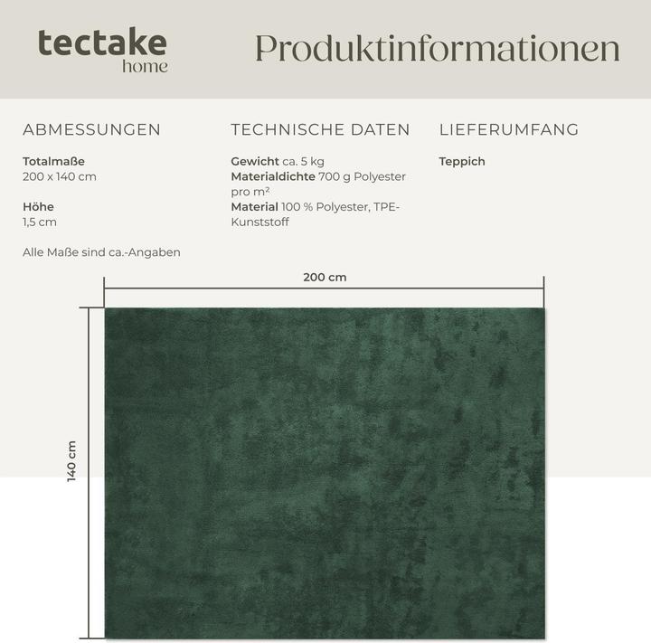 Actual product image tectake Short pile carpet Soft Zone (140 x 200 cm)