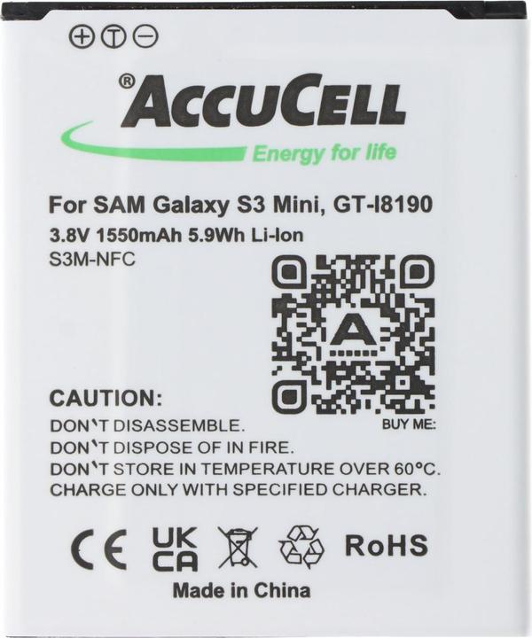 Actual product image Samsung Battery Mobile phone Galaxy S III Mini, GT-I8190, EB-L1M7FLU with NFC