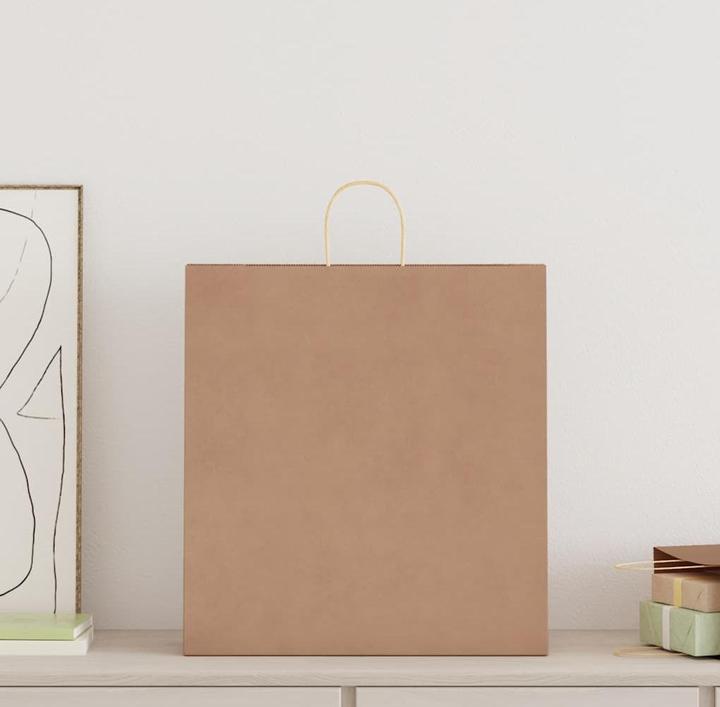 Actual product image VidaXL Kraft paper bags 250 pcs. with handle Brown 45x17x48 cm paper bag (Gift bag, 250 x)