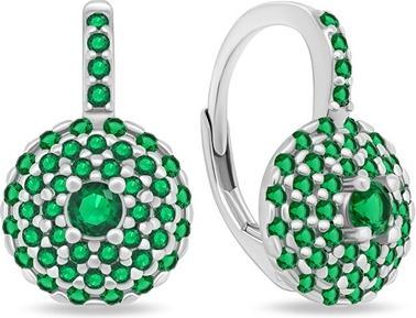 Actual product image Brilio Silver - Glittering silver earrings with green zircons EA254W