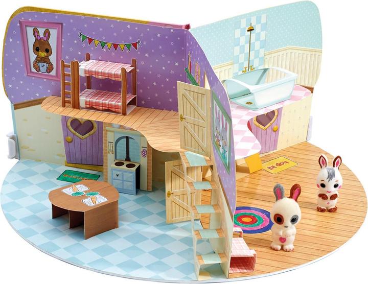 Actual product image Fuzzikins Cottage Cottontail playhouse, with 2 bunnies, pens etc. from 4+.