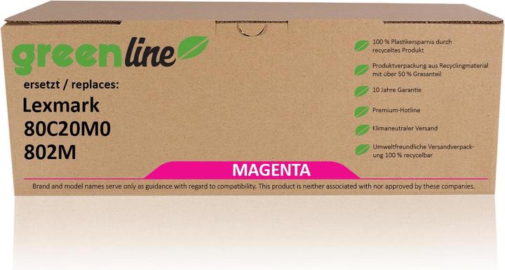 Actual product image Inkadoo Toner greenline ersetzt Lexmark 80C20Y0 / 802Y Toner