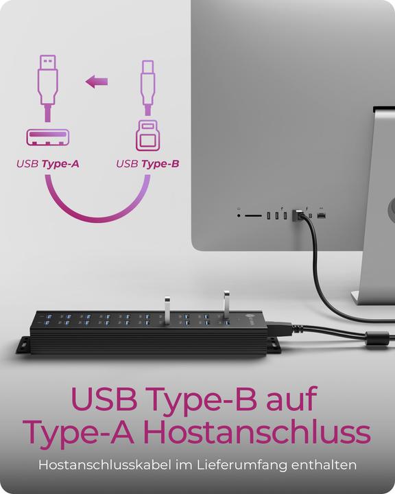 Immagine prodotto Icy Box IB-HUB1720-U3 (USB-B, 20 Porti)
