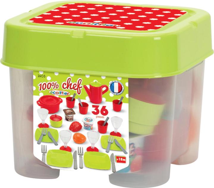 Ecoiffier Chef's Tableware in Storage Container