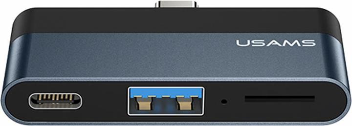 Produktbild Usams Adapter USB für uns US-SJ491 USB-C - USB + USB-C Schwarz (6958444945620) (USB-C, 3 Ports)