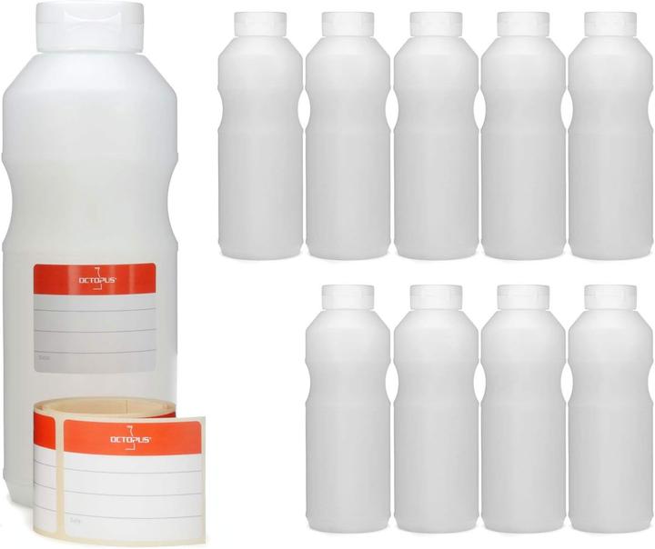 Actual product image Set of 10 squeeze bottles incl. labelling labels