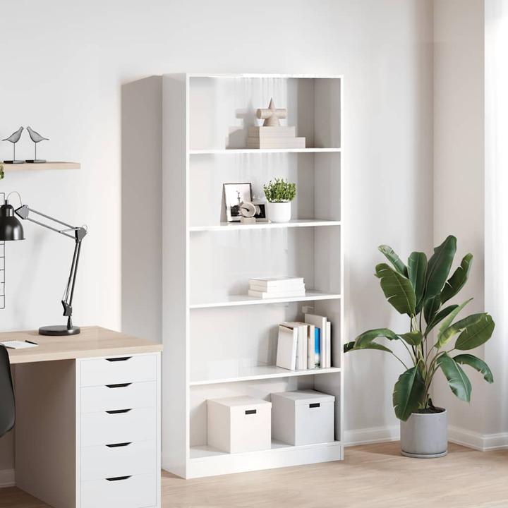 Produktbild VidaXL Bücherregal Hochglanz-Weiss 80x24x176 cm Holzwerkstoff (80 x 24 x 176 cm)