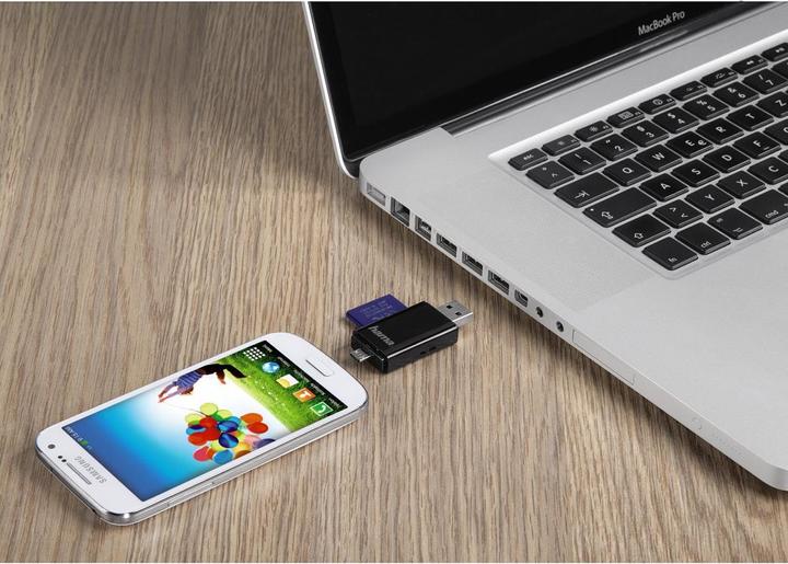 Produktbild Hama 2in1-USB-2.0-OTG-Kartenleser SD/microSD (USB 2.0, USB 2.0 Micro-B)