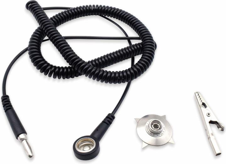 Produktbild Quadrios ESD-Erdungskabel 3.00 m Klemme, Druckknopf 10 mm, Stecker, Krokodilklemme