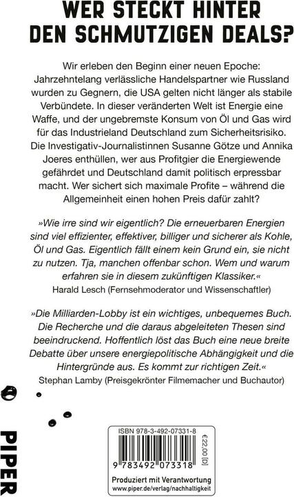 Actual product image Piper Die Milliarden-Lobby (German, Susanne Götze, Annika Joeres, 2025)