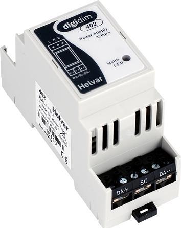 Produktbild Vanpee HELVAR DIGIDIM 402 DALI Stromversorgung Dali Spannung 22VDC (Nominal) 250mA, DIN Montage, DIN 90X35X