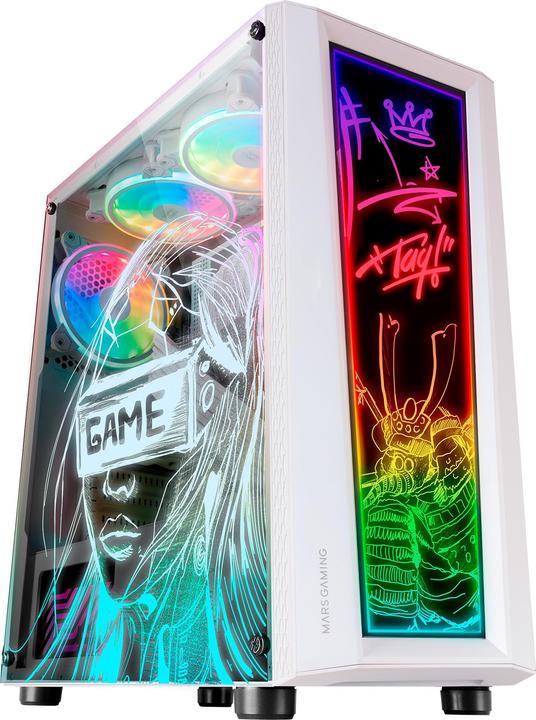 Actual product image Mars Gaming Boitier Moyen Tour ATX MC-ART RGB avec panneaux vitrés (Blanc) (mATX, Mini-ITX, ATX)
