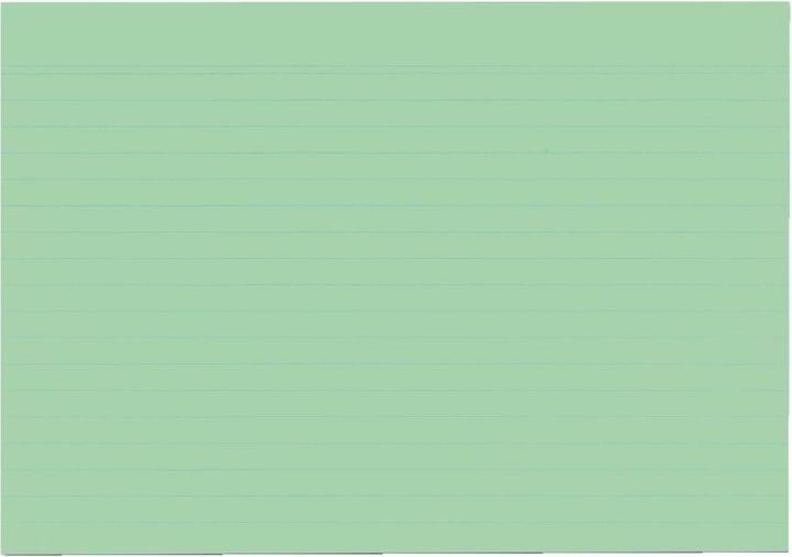 Produktbild Herlitz Karteikarten, DIN A5, liniert, grün aus Papier, 170 g-qm, holzfrei, Linienfarbe: blau, doppelte (A5, 170 g/m², 100 x)
