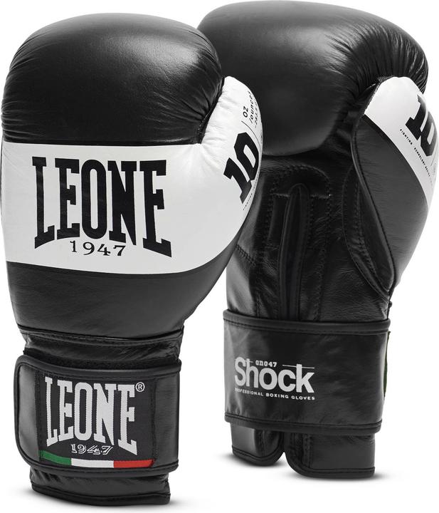Leone Boxhandschuh Shock Schwarz GN047 (12 OZ, 10)