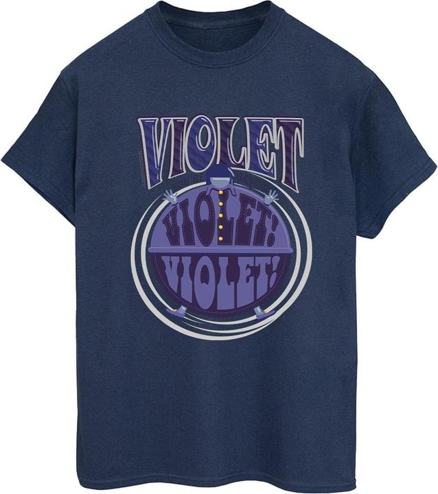 Actual product image Willy Wonka & the Chocolate Factory Womens/Ladies Violet Turning Violet Cotton Boyfriend T-Shirt (XL)