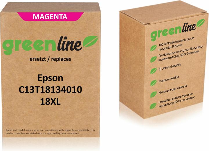 Image du produit Inkadoo Cartouches d'encre greenline remplace les cartouches d'encre Epson C 13 T 18134010 / 18XL, magenta (M)