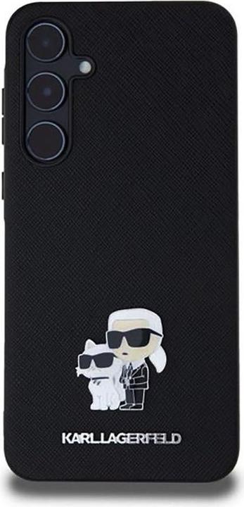 Actual product image Karl Lagerfeld KLHCSA55SAKCNPK A55 A556 hardcase czarny/black Saffiano Karl&Choupette Pin (Samsung Galaxy A55)