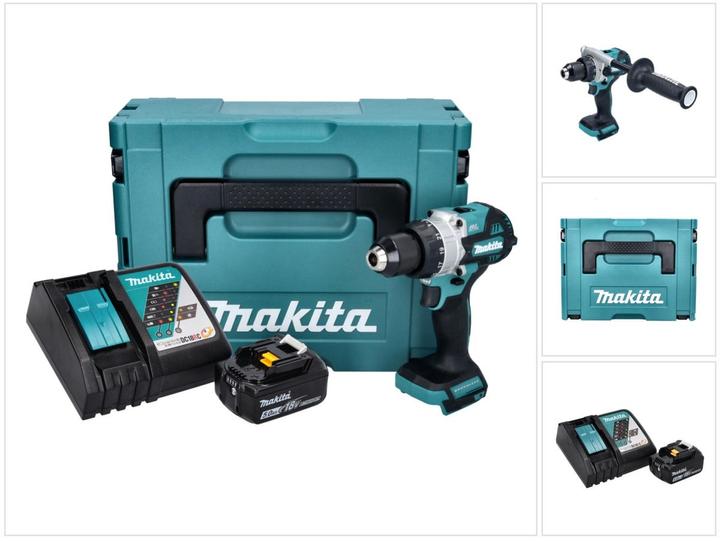 Produktbild Makita DHP 486 RT1J Akku Schlagbohrschrauber 18 V 130 Nm Brushless + 1x Akku 5,0 Ah + Ladegerät + Ma (Akkubetrieb)