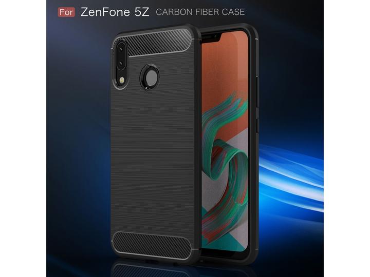 Actual product image Screenguard Asus ZenFone 5 / 5Z Cover Carbon Brushed Soft TPU (Asus Zenfone 5Z)