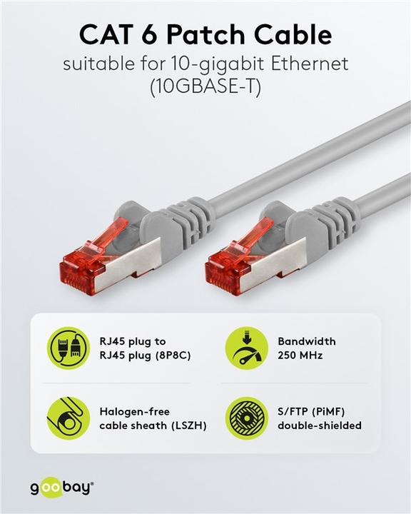 Produktbild Goobay Netzwerkkabel (S/FTP, CAT6, 0.25 m)