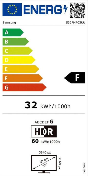Energy Label Samsung White 4k Smart Monitor Hdr10 Ai (3840 x 2160 Pixels, 32")