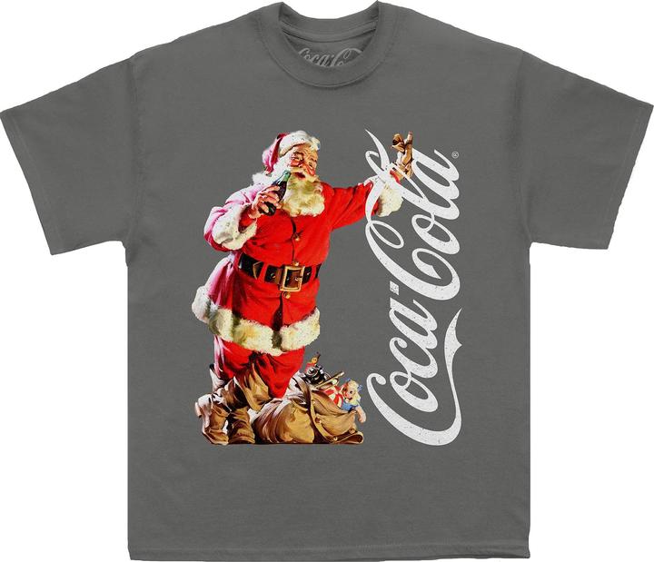 Actual product image Coca Cola Unisex Adult Leaning Santa T-Shirt (L)
