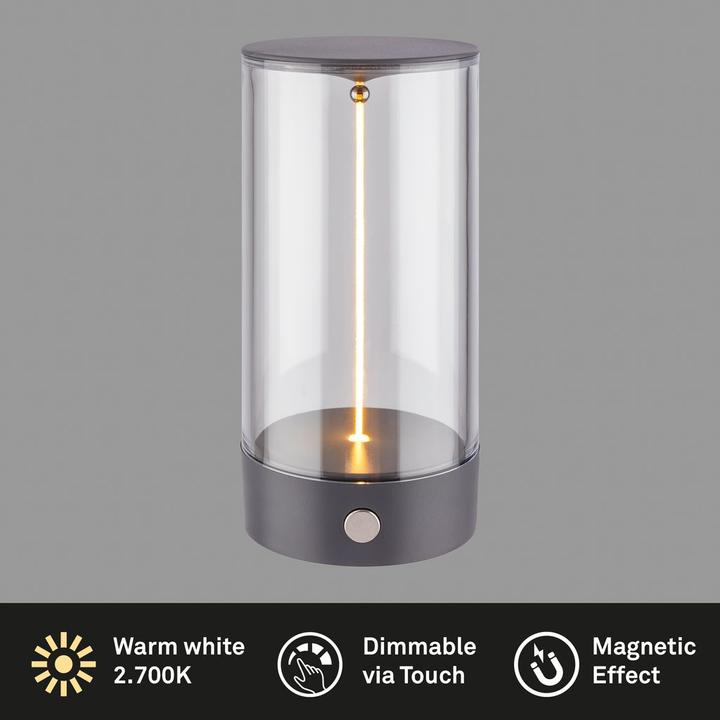 Image du produit Briloner WIGGLE Akku Tischleuchte mit Lichtfaden - Anthrazit