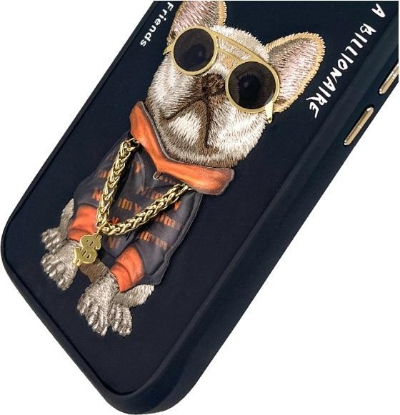 Actual product image Audi Nimmy case iPhone 16 6.1" black Glasses Cool Dog (Apple iPhone 16)